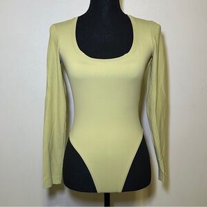 Vtg Love Amour Soft Stretchy Microfiber Green Bodysuit Layering Casual
